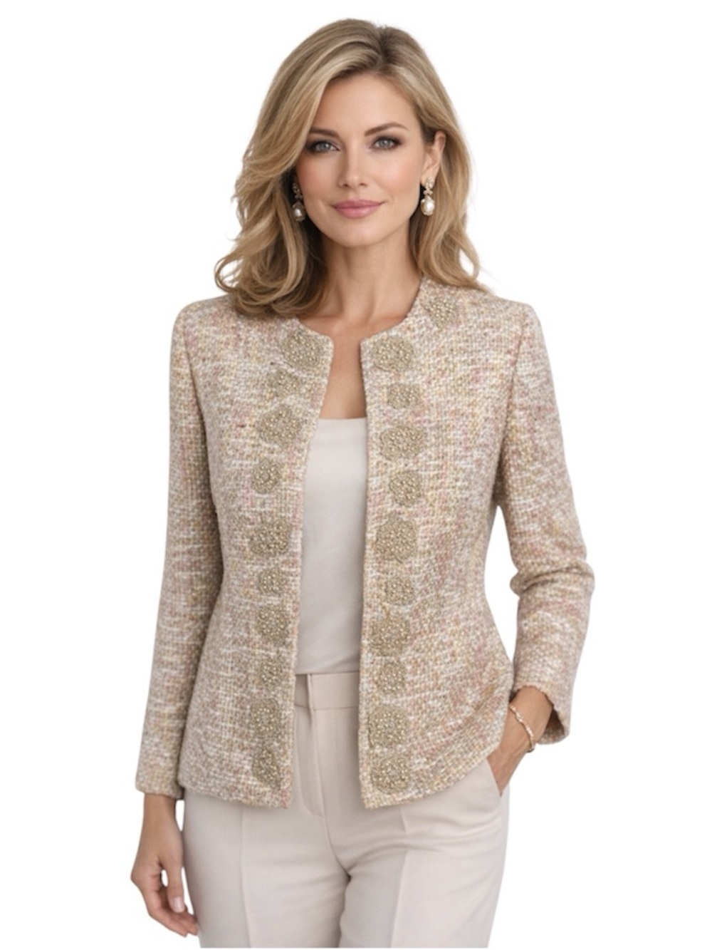 LINDA LUNDSTROM TWEED WOOL BLEND VINTAGE BLAZER 8
